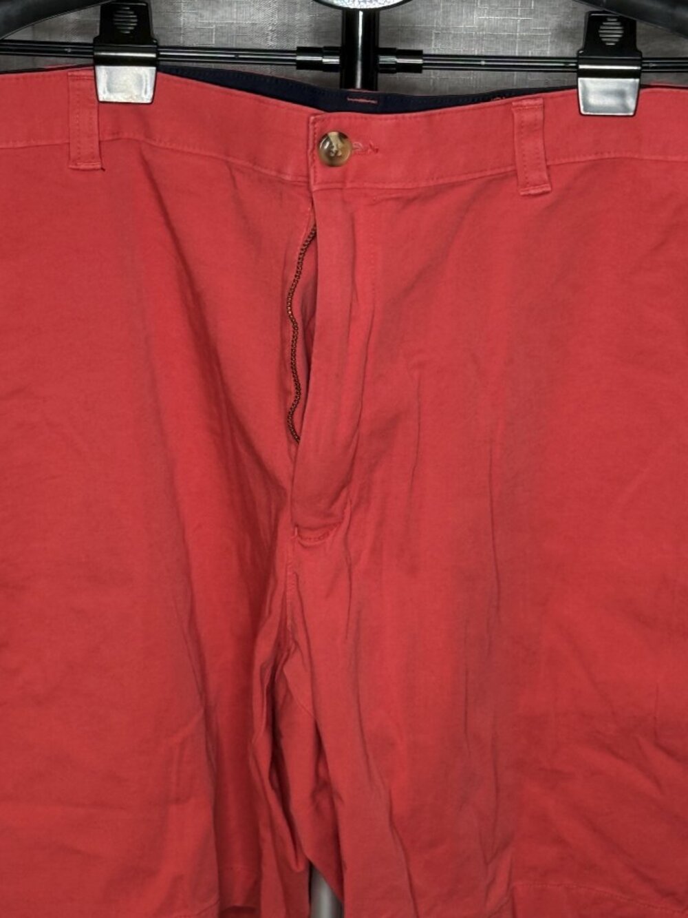 Club Room - Mens Flat Front Chino Shorts - Tomato Red - Size 40W